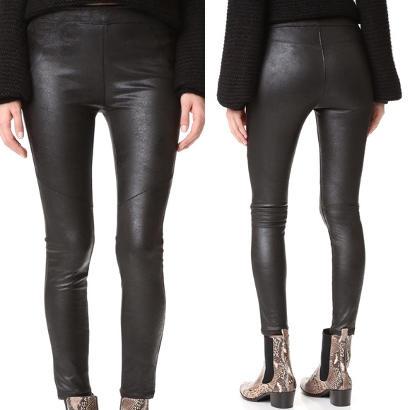 faux leather stretch pants